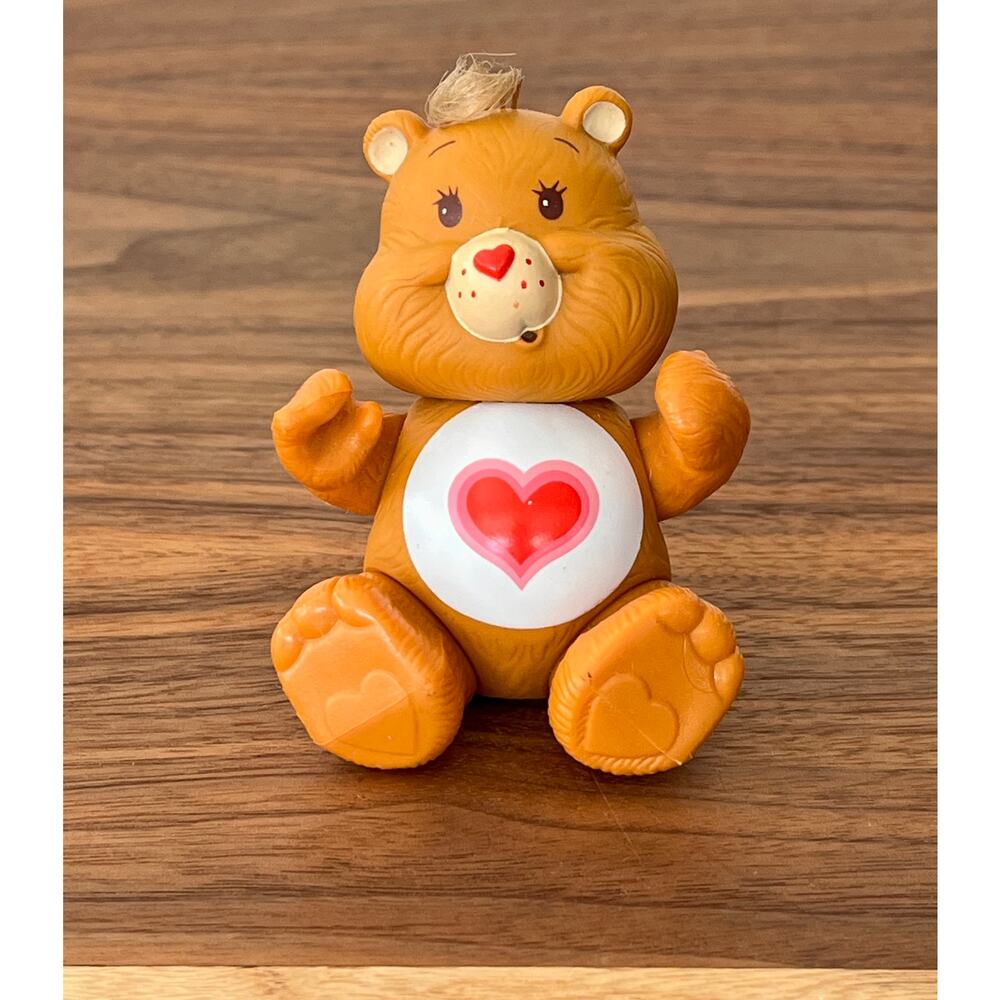 Vintage Care Bear PVC Posable Figure Hong Kong 1983 Tenderheart